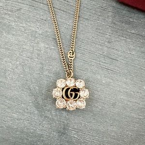 Gucci crystal necklace with double GG. Gorgeous!
